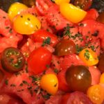Tomato Watermelon salad is probably the It Salad of summer. And why shouldn’t it be? It’s beautiful to look it, it’s light, it’s healthy, and it’s super delicious. This quick and easy 3 ingredient recipe will wow both your kids and your taste buds.