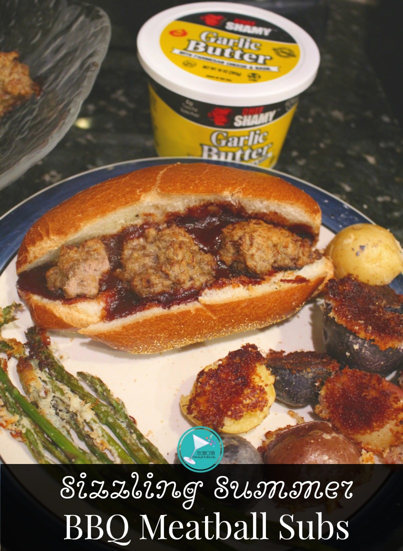 This Sizzling Summer BBQ Meatball Sub recipe is perfect for perfect for 4th of July cookouts, BBQ’s or picnics. It’s easy, kid-friendly, and uses a secret ingredient of #chefShamy garlic parmesan butter. ##sponsored #4thofJulyRecipes, #meatballs #meatballsub #easyrecipes #cookoutweek