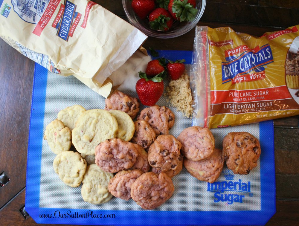 These Strawberry Chocolate Chip Cookies can be made 3 different ways from 1 batch of dough. Keep your sanity when your family wants different options with my simple tips. They’re great for Breast Cancer Awareness, Valentine’s Day, Baby Showers, Spring parties, or just every day desserts. #BreastCancerAwareness #strawberrycookies #pinkcookies