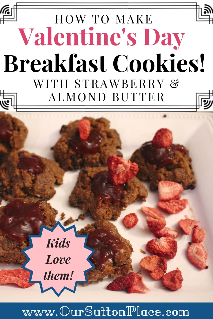 These healthy protein breakfast cookies are made with 5 simple ingredients, including almond butter and freeze-dried strawberries. Theyâ€™re super easy to make and great for on-the go breakfasts or snacks. My kids loved them, and Iâ€™m sure yours will too! #proteinsnacks #breakfastcookies #backtoschool #healthysnacks #valentinestreats
