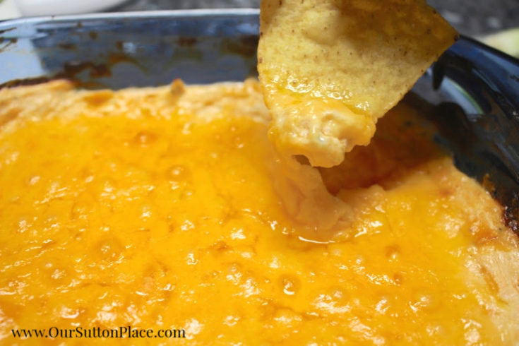 Easy Healthier Buffalo Chicken Dip and chips