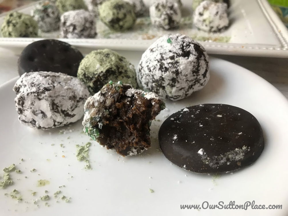 plate of Thin Mint Energy Balls 