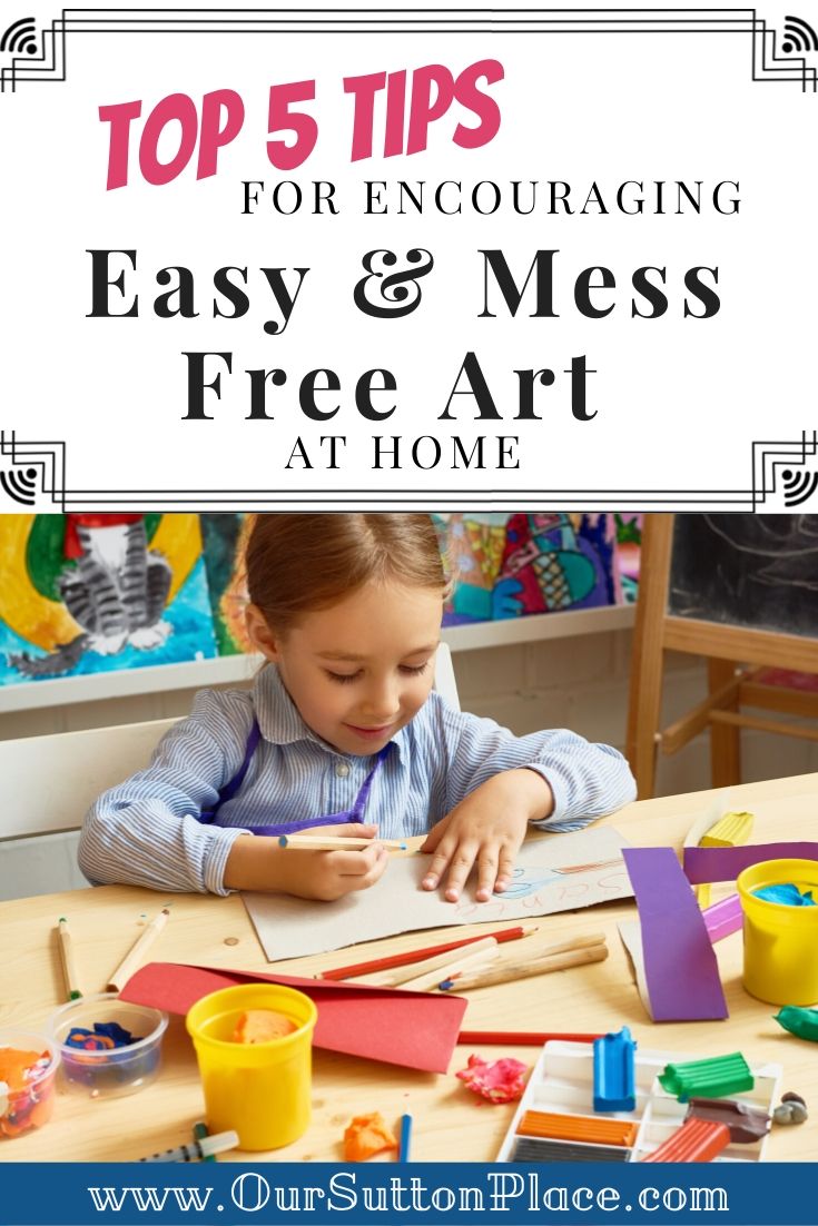 Title card for mess free art at home