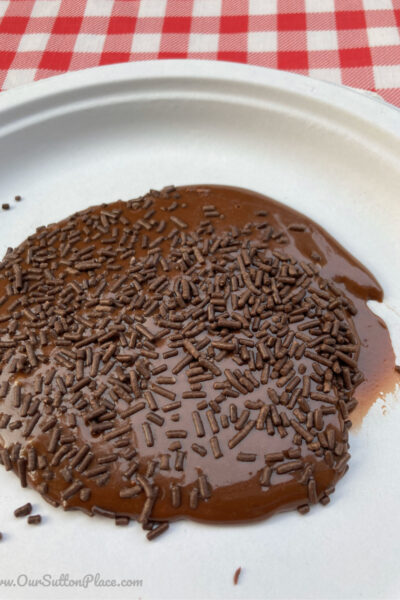 Edible Chocolate Slime with chocolate sprinkles