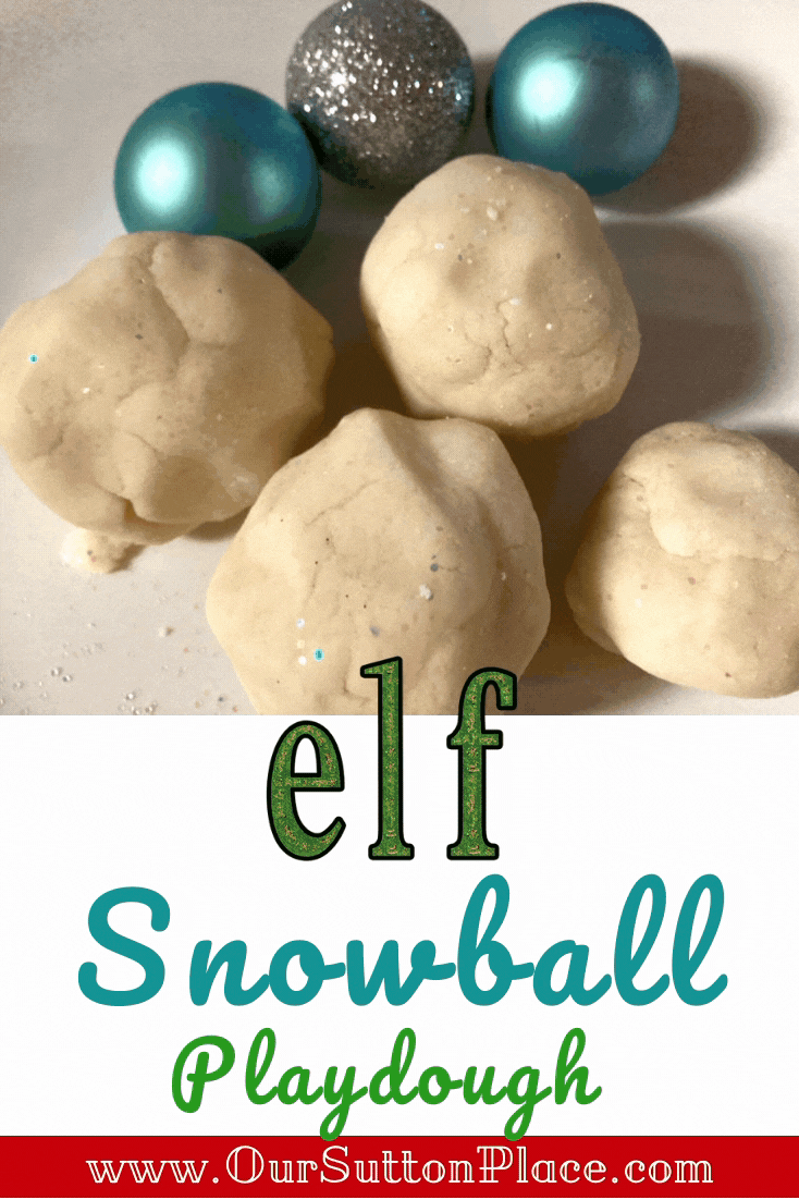 Title Card for Elf snowball playdough 