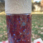 Closeup of Santa glitter jar