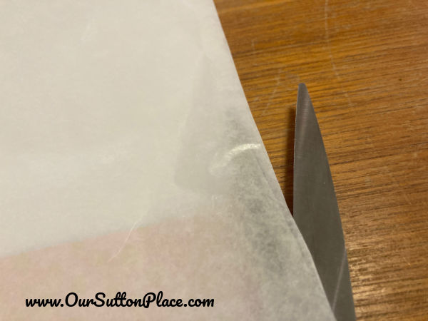 cut the wax paper folds
