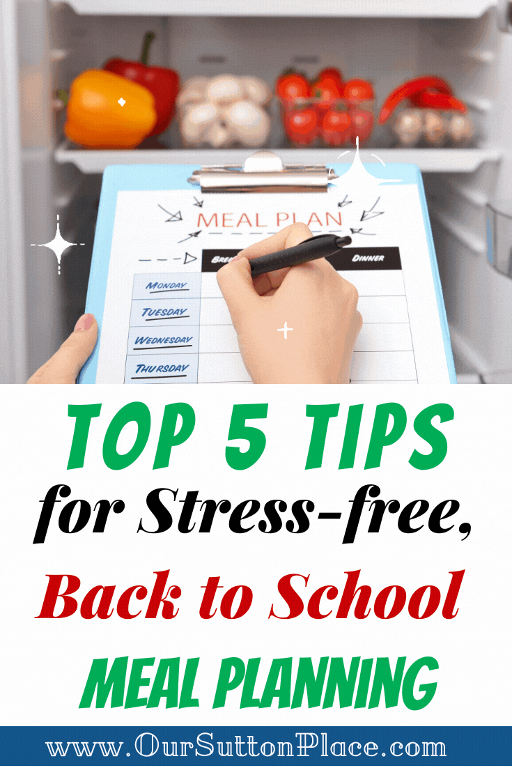 My Top 5 Tips for Stress-free, Easy,  and Healthy Back to School Meal Planning